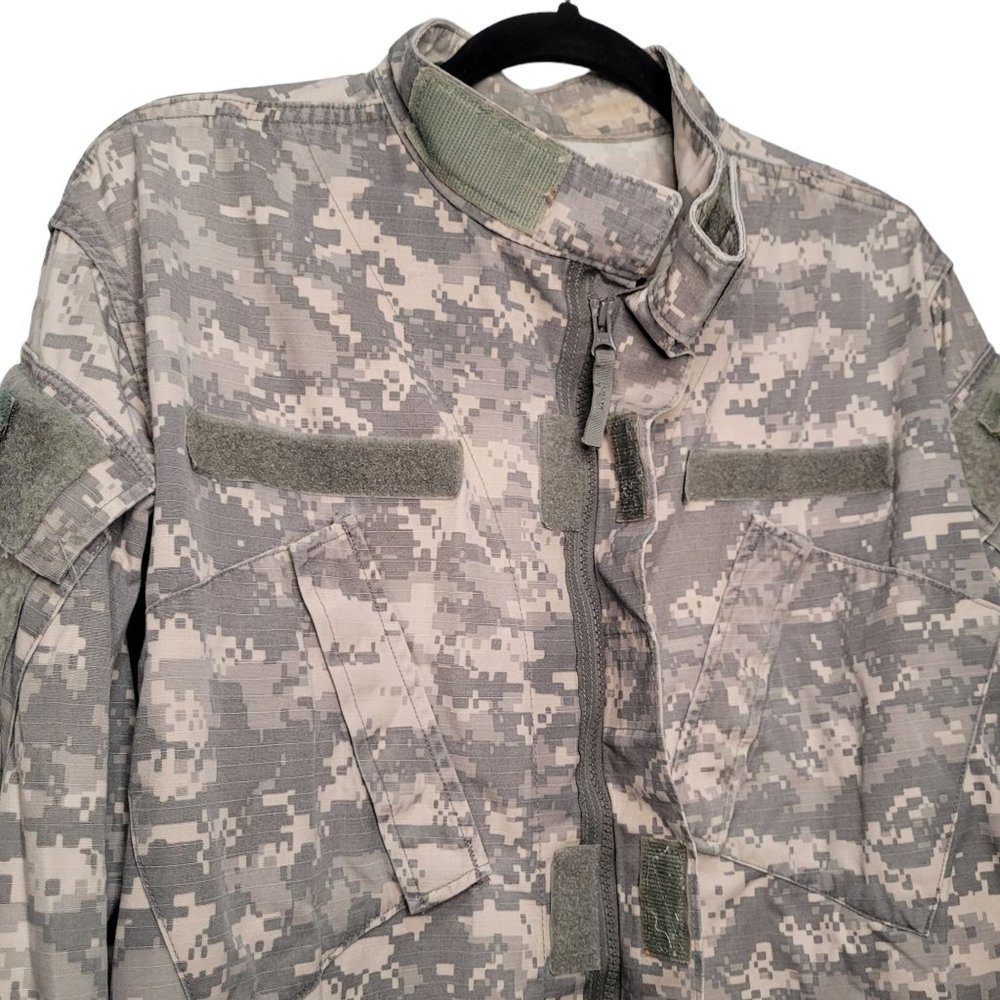 Vtg Digital Camo Jacket Military Issue Medium Long